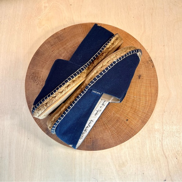Viscata | Barceloneta Canvas Espadrille Flats in Navy Size 38/7 - Picture 5 of 13